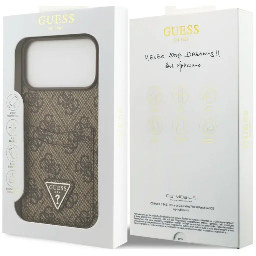 iPhone 18 Pro Max / iPhone 17 Pro Max Guess 4G Double Card Triangle hnedé puzdro - 8