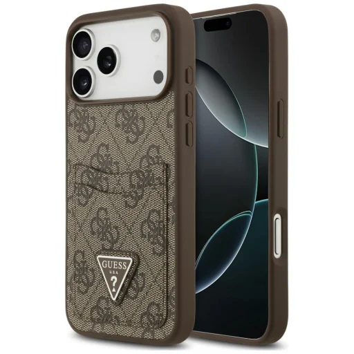  iPhone 18 Pro Max / iPhone 17 Pro Max Guess 4G Double Card Triangle barna tok - 1