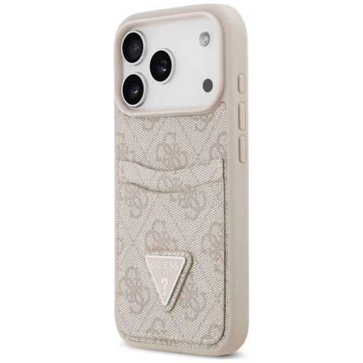  iPhone 18 Pro / iPhone 17 Pro rózsaszín Guess 4G Double Card Triangle tok - 2