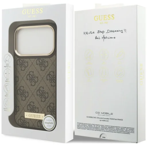 iPhone 18 Pro / 17 Pro puzdro – hnedé Guess 4G Logo Plate MagSafe - 8