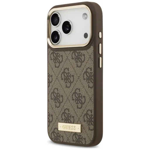 iPhone 18 Pro / 17 Pro puzdro – hnedé Guess 4G Logo Plate MagSafe - 2