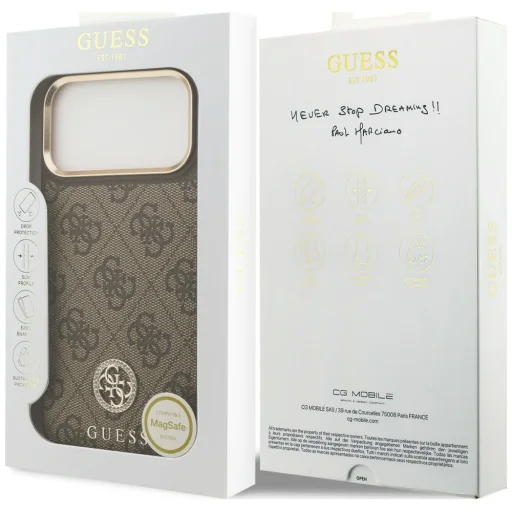  iPhone 18 Pro Max / iPhone 17 Pro Max Guess 4G Strass Logo MagSafe barna tok - 8