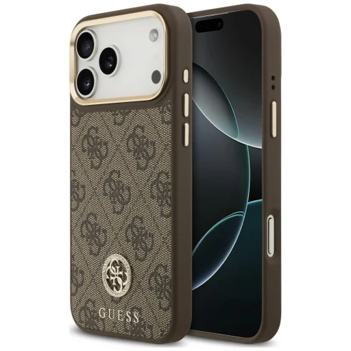 iPhone 18 Pro Max / iPhone 17 Pro Max Guess 4G Strass Logo MagSafe hnedý kryt - 1