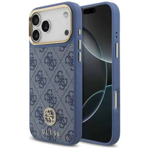 Puzdro pre iPhone 18 Pro Max a iPhone 17 Pro Max – Guess 4G Strass Logo MagSafe, modré - 1