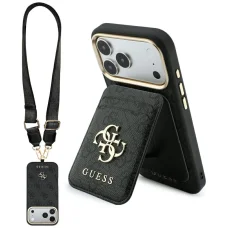  iPhone 18 Pro / iPhone 17 Pro barna Guess 4G MagSafe tok tárcával és pánttal