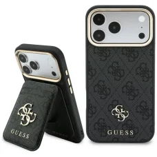  iPhone 18 Pro / 17 Pro MagSafe tok mágneses pénztárcával – Guess 4G, fekete