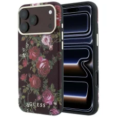  Apple iPhone 18 Pro / iPhone 17 Pro Guess Blossom Roses Print MagSafe bordó tok