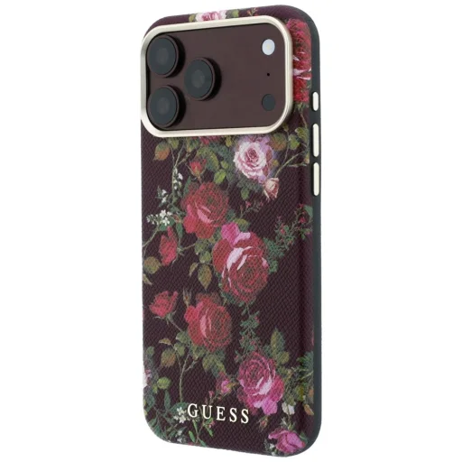  Apple iPhone 18 Pro / iPhone 17 Pro Guess Blossom Roses Print MagSafe bordó tok - 2