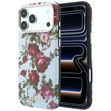  iPhone 18 Pro / iPhone 17 Pro Guess Blossom Roses Print MagSafe kék tok