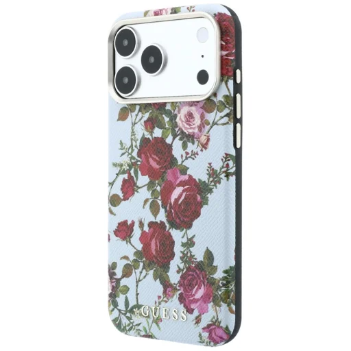  iPhone 18 Pro / iPhone 17 Pro Guess Blossom Roses Print MagSafe kék tok - 2