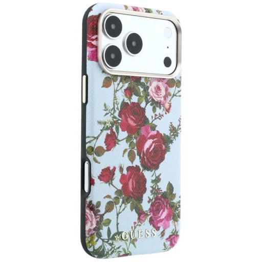  iPhone 18 Pro / iPhone 17 Pro Guess Blossom Roses Print MagSafe kék tok - 4