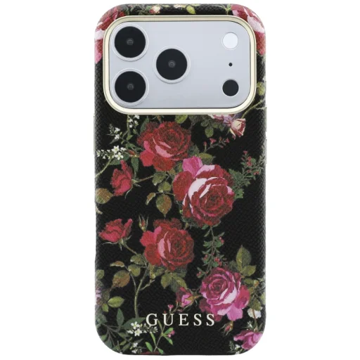  iPhone 18 Pro / 17 Pro fekete Guess Blossom Roses Print MagSafe tok - 3