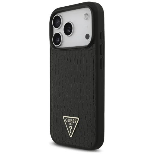  iPhone 17 Pro Max / 18 Pro Max Guess Croco Triangle Logo MagSafe tok, fekete - 2
