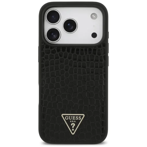  iPhone 17 Pro Max / 18 Pro Max Guess Croco Triangle Logo MagSafe tok, fekete - 3