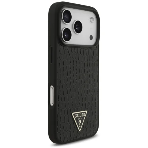  iPhone 17 Pro Max / 18 Pro Max Guess Croco Triangle Logo MagSafe tok, fekete - 4