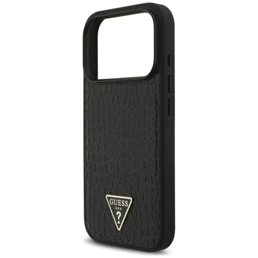  iPhone 17 Pro Max / 18 Pro Max Guess Croco Triangle Logo MagSafe tok, fekete - 6
