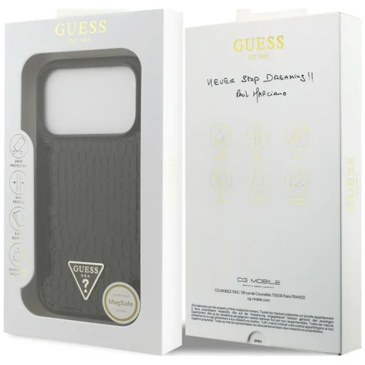 iPhone 17 Pro Max / 18 Pro Max Guess Croco Triangle Logo MagSafe tok, fekete - 8