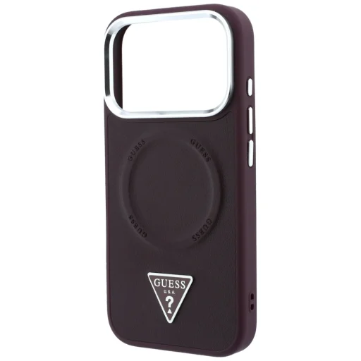  iPhone 18 Pro Max / iPhone 17 Pro Max Guess háromszög logós MagSafe bordó tok - 6