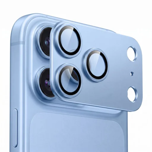  Apple iPhone 18 Pro Max világoskék Tech-Protect Camfull Fit+ kameravédő - 3