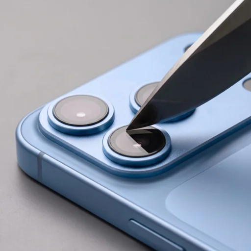  Apple iPhone 18 Pro Max világoskék Tech-Protect Camfull Fit+ kameravédő - 5