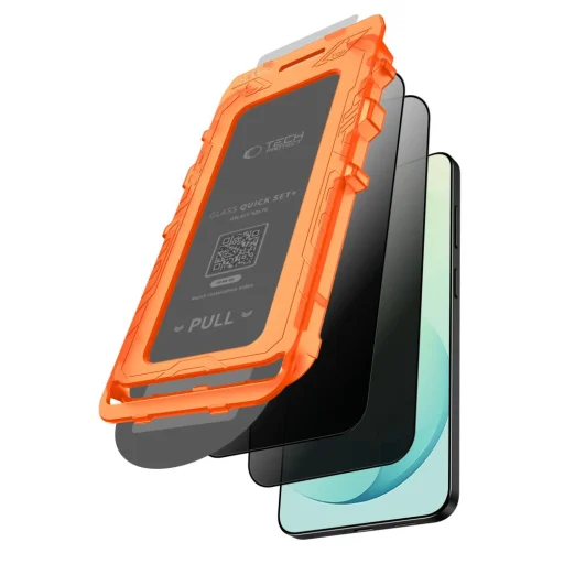  Samsung Galaxy S26 FE-hez való Tech-Protect Quick Set Spy+ betekintésvédő edzett üveg, 2 db - 2