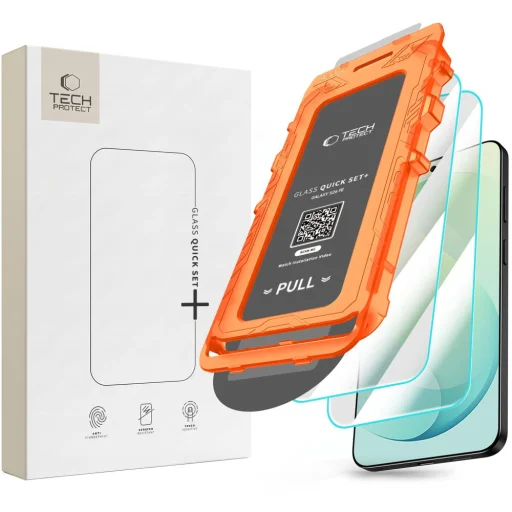 Samsung Galaxy S26 FE Tech-Protect Quick Set+ átlátszó edzett üveg, 2 db - 1