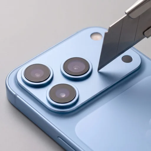  Apple iPhone 18 Pro Max világoskék Tech-Protect Camalloy Fit+ kameravédő - 5