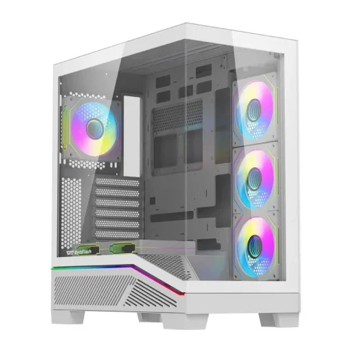DarkFlash K430 fehér számítógépház 6 ventilátorral - 2