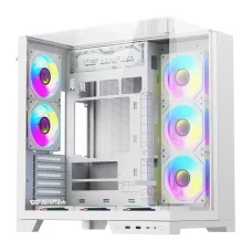 Darkflash TH285 PLUS fehér ATX számítógépház 8 ventilátorral