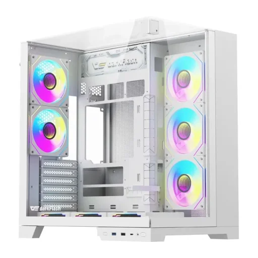 Darkflash TH285 PLUS fehér ATX számítógépház 8 ventilátorral - 2