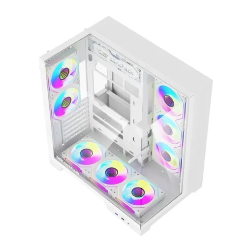 Darkflash TH285 PLUS fehér ATX számítógépház 8 ventilátorral - 8