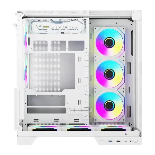 Darkflash TH285 PLUS fehér ATX számítógépház 8 ventilátorral - 9