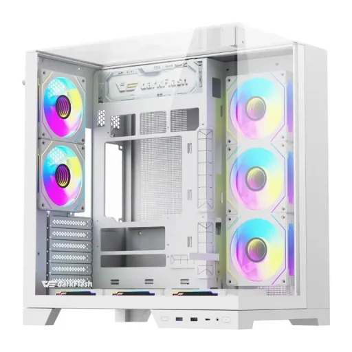 Darkflash TH285 PLUS fehér ATX számítógépház 8 ventilátorral - 1