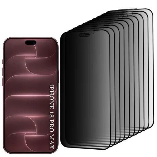  iPhone 18 Pro Max betekintés elleni üvegfólia – Lito HD Pro Privacy, fekete, 10 darabos - 2