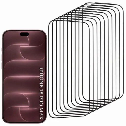  iPhone 18 Pro Max és iPhone 17 Pro Max készülékhez való Lito HD Pro Clear kijelzővédő üvegfólia, fekete, 10 darabos - 2