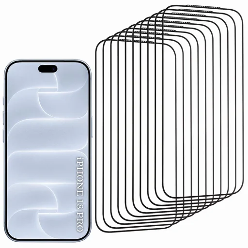  iPhone 18 Pro / iPhone 17 Pro fekete Lito HD Pro Clear kijelzővédő üvegfólia, 10 darabos - 2