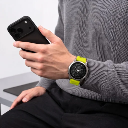  Garmin Fenix 5X / 5X Plus / 6X / 6X Pro / 7X / 8 / 8 Pro / 9 / 9 Pro (47 mm) óraszíj Tech-Protect Iconband Pro, limezöld-fekete - 5