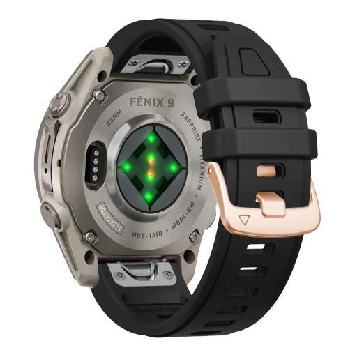  Garmin Fenix 5S / 5S Plus / 6S / 6S Pro / 7S / 8 / 9 / 9 Pro (43 mm) fekete Tech-Protect szilikon óraszíj - 2