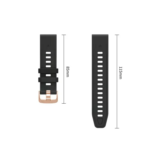  Garmin Fenix 5S / 5S Plus / 6S / 6S Pro / 7S / 8 / 9 / 9 Pro (43 mm) fekete Tech-Protect szilikon óraszíj - 4