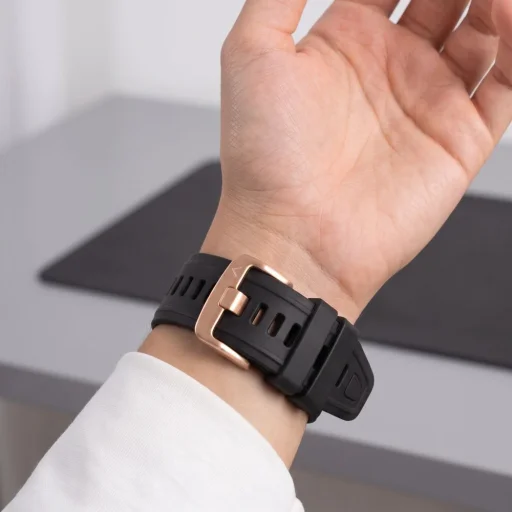  Garmin Fenix 5S / 5S Plus / 6S / 6S Pro / 7S / 8 / 9 / 9 Pro (43 mm) fekete Tech-Protect szilikon óraszíj - 6