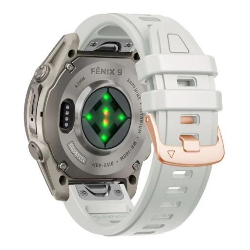  Garmin Fenix 5S / 5S Plus / 6S / 6S Pro / 7S / 8 / 9 / 9 Pro (43 mm) készülékhez való Tech-Protect szilikon TPU óraszíj, ködszürke - 2
