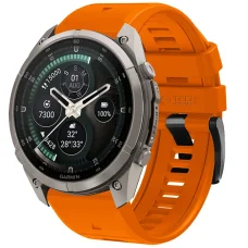 Tech-Protect Silicone óraszíj Garmin Fenix 5 / 6 / 6 Pro / 7 / 8 / 8 Pro / E / 9 / 9 Pro (47 mm) modellekhez, jelzőnarancs