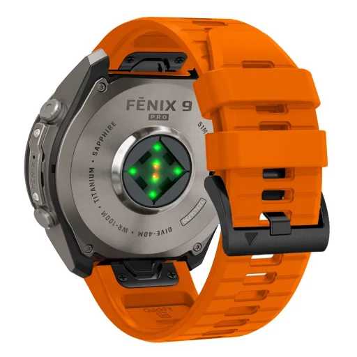Tech-Protect Silicone óraszíj Garmin Fenix 5 / 6 / 6 Pro / 7 / 8 / 8 Pro / E / 9 / 9 Pro (47 mm) modellekhez, jelzőnarancs - 2