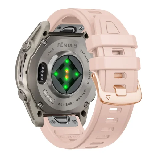 Tech-Protect Silicone óraszíj Garmin Fenix 5S / 5S Plus / 6S / 6S Pro / 7S / 8 / 9 / 9 Pro (43 mm) készülékhez, púderrózsaszín - 2