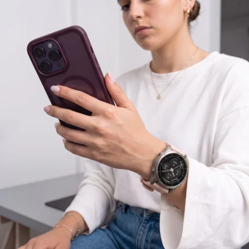 Tech-Protect Silicone óraszíj Garmin Fenix 5S / 5S Plus / 6S / 6S Pro / 7S / 8 / 9 / 9 Pro (43 mm) készülékhez, púderrózsaszín - 5