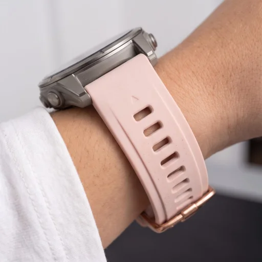 Tech-Protect Silicone óraszíj Garmin Fenix 5S / 5S Plus / 6S / 6S Pro / 7S / 8 / 9 / 9 Pro (43 mm) készülékhez, púderrózsaszín - 8