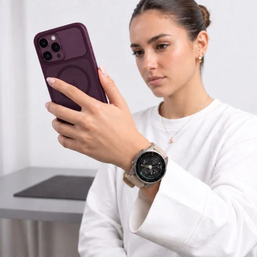 Tech-Protect Silicone óraszíj Garmin Fenix 5S / 5S Plus / 6S / 6S Pro / 7S / 8 / 9 / 9 Pro (43 mm) modellekhez, dióbarna - 5
