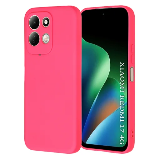  Xiaomi Redmi 17 4G / Redmi 17 5G szilikon tok Techsuit SoftFlex – élénk rózsaszín - 1