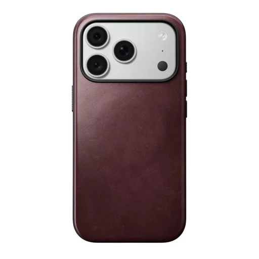  iPhone 18 Pro és iPhone 17 Pro készülékhez való bordó NOMAD Modern Leather Case Horween® bőrtok - 4