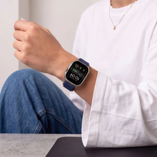  Apple Watch 8/9/10/11/12/SE/Ultra (44/45/46/49 mm) sötétkék Tech-Protect Nylon Pro fonott nejlon óraszíj - 7
